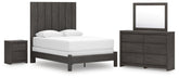 Diamond Furniture - Ashley Furniture - Fraluna Queen Panel Bed, Dresser, Mirror, and Nightstand - Queen Panel Bed, Dresser, Mirror, and Nightstand - PCB3370B10