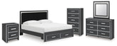 Diamond Furniture - Ashley Furniture - Zuraleus King Storage Bed, Dresser, Mirror, Chest and Nightstand - King Storage Bed, Dresser, Mirror, Chest and Nightstand - PCB3380B20