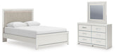 Diamond Furniture - Ashley Furniture - Zuraleus Queen Upholstered Panel Platform Bed, Dresser and Mirror - Queen Upholstered Panel Platform Bed, Dresser and Mirror - PCB3381B3