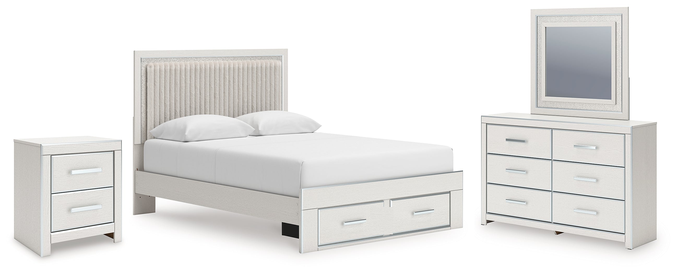 Diamond Furniture - Ashley Furniture - Zuraleus Queen Storage Bed, Dresser, Mirror and Nightstand - Queen Storage Bed, Dresser, Mirror and Nightstand - PCB3381B15