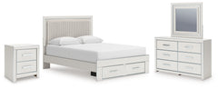 Diamond Furniture - Ashley Furniture - Zuraleus Queen Storage Bed, Dresser, Mirror and Nightstand - Queen Storage Bed, Dresser, Mirror and Nightstand - PCB3381B15
