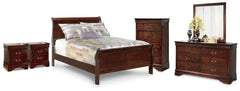 Diamond Furniture - Ashley Furniture - Alisdair Full Sleigh Bed, Dresser, Mirror, Chest and 2 Nightstands - Full Sleigh Bed, Dresser, Mirror, Chest and 2 Nightstands - B376B37
