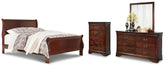 Diamond Furniture - Ashley Furniture - Alisdair Queen Sleigh Bed, Dresser, Mirror, and Chest - Queen Sleigh Bed, Dresser, Mirror, and Chest - B376B15