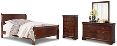 Diamond Furniture - Ashley Furniture - Alisdair Queen Sleigh Bed, Dresser, Mirror, and Chest - Queen Sleigh Bed, Dresser, Mirror, and Chest - B376B15