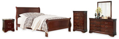 Diamond Furniture - Ashley Furniture - Alisdair California King Sleigh Bed, Dresser, Mirror, Chest and Nightstand - California King Sleigh Bed, Dresser, Mirror, Chest and Nightstand - B376B36