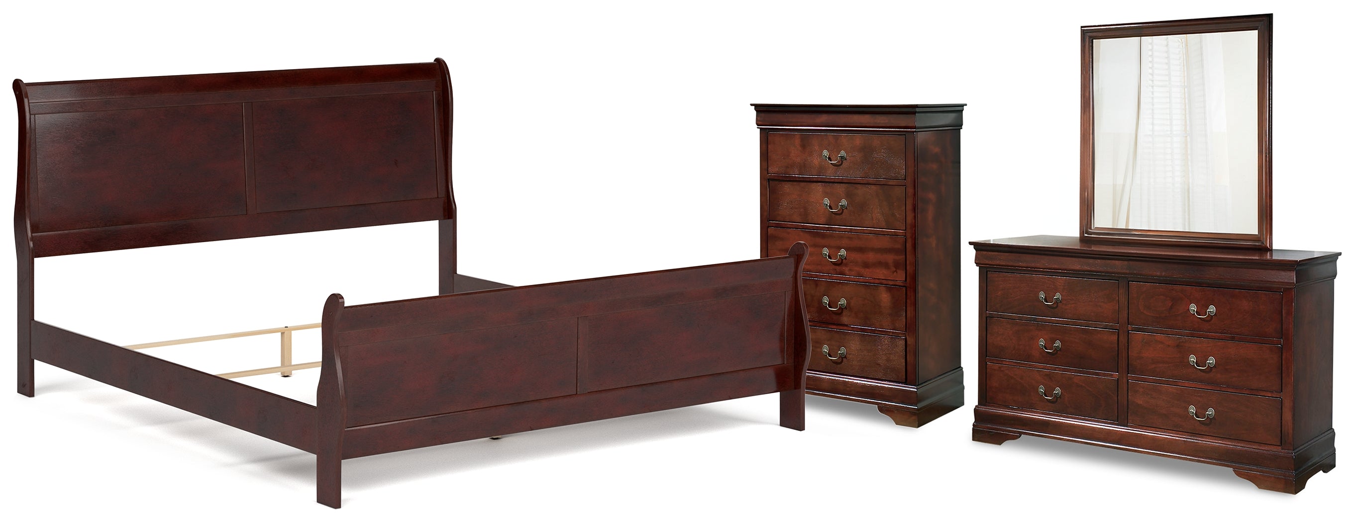 Diamond Furniture - Ashley Furniture - Alisdair King Sleigh Bed, Dresser, Mirror and Chest - King Sleigh Bed, Dresser, Mirror and Chest - B376B26