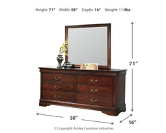 Alisdair Full Sleigh Bed, Dresser, Mirror, Chest and 2 Nightstands
