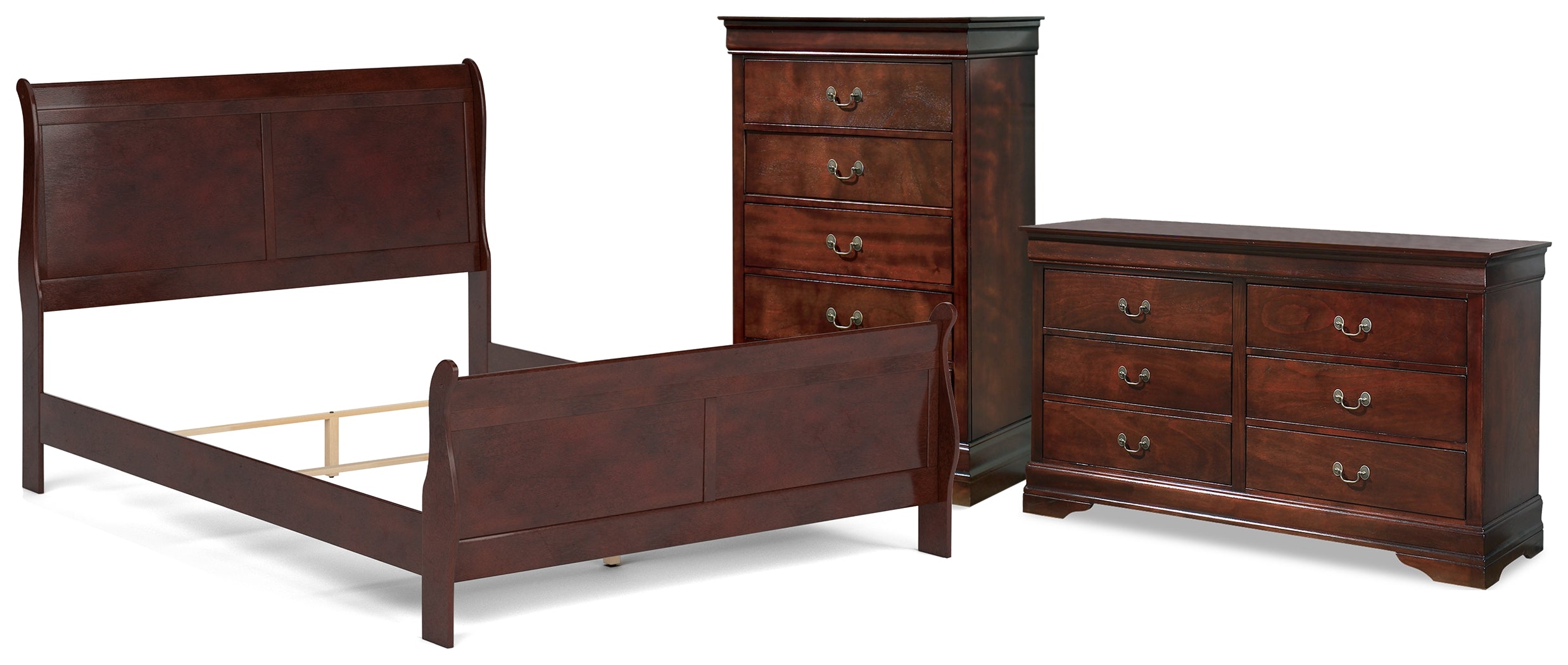 Diamond Furniture - Ashley Furniture - Alisdair Queen Sleigh Bed, Dresser and Chest - Queen Sleigh Bed, Dresser and Chest - B376B28