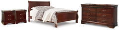 Diamond Furniture - Ashley Furniture - Alisdair Queen Sleigh Bed, Dresser and 2 Nightstands - Queen Sleigh Bed, Dresser and 2 Nightstands - B376B42
