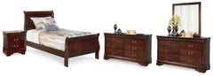 Diamond Furniture - Ashley Furniture - Alisdair Twin Sleigh Bed, 2 Dressers, Mirror and Nightstand - Twin Sleigh Bed, 2 Dressers, Mirror and Nightstand - B376B33