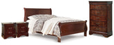 Diamond Furniture - Ashley Furniture - Alisdair Queen Sleigh Bed, Chest and 2 Nightstands - Queen Sleigh Bed, Chest and 2 Nightstands - B376B25