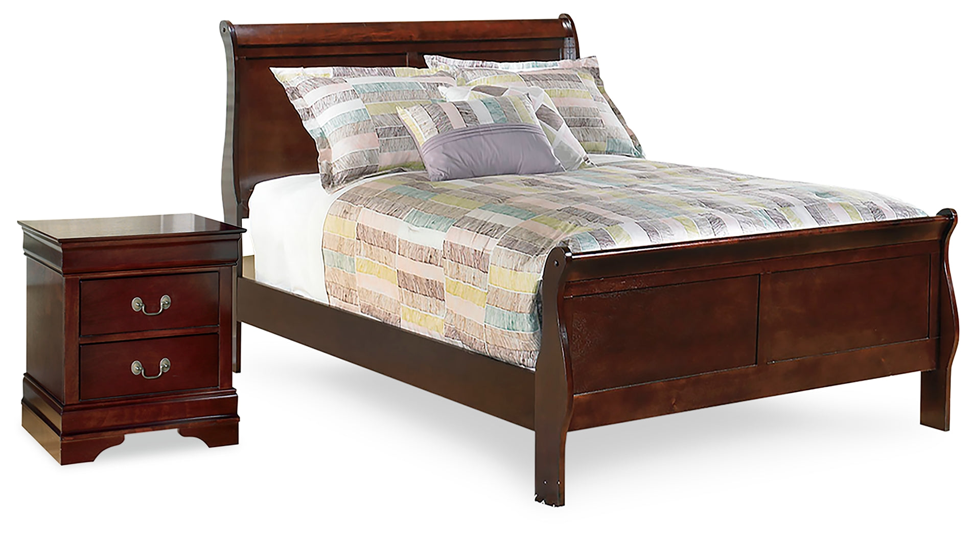 Diamond Furniture - Ashley Furniture - Alisdair Full Sleigh Bed and Nightstand - Full Sleigh Bed and Nightstand - B376B16