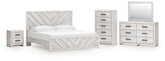 Diamond Furniture - Ashley Furniture - Cayboni King Panel Bed, Dresser, Mirror, Chest and Nightstand - King Panel Bed, Dresser, Mirror, Chest and Nightstand - B3788B17