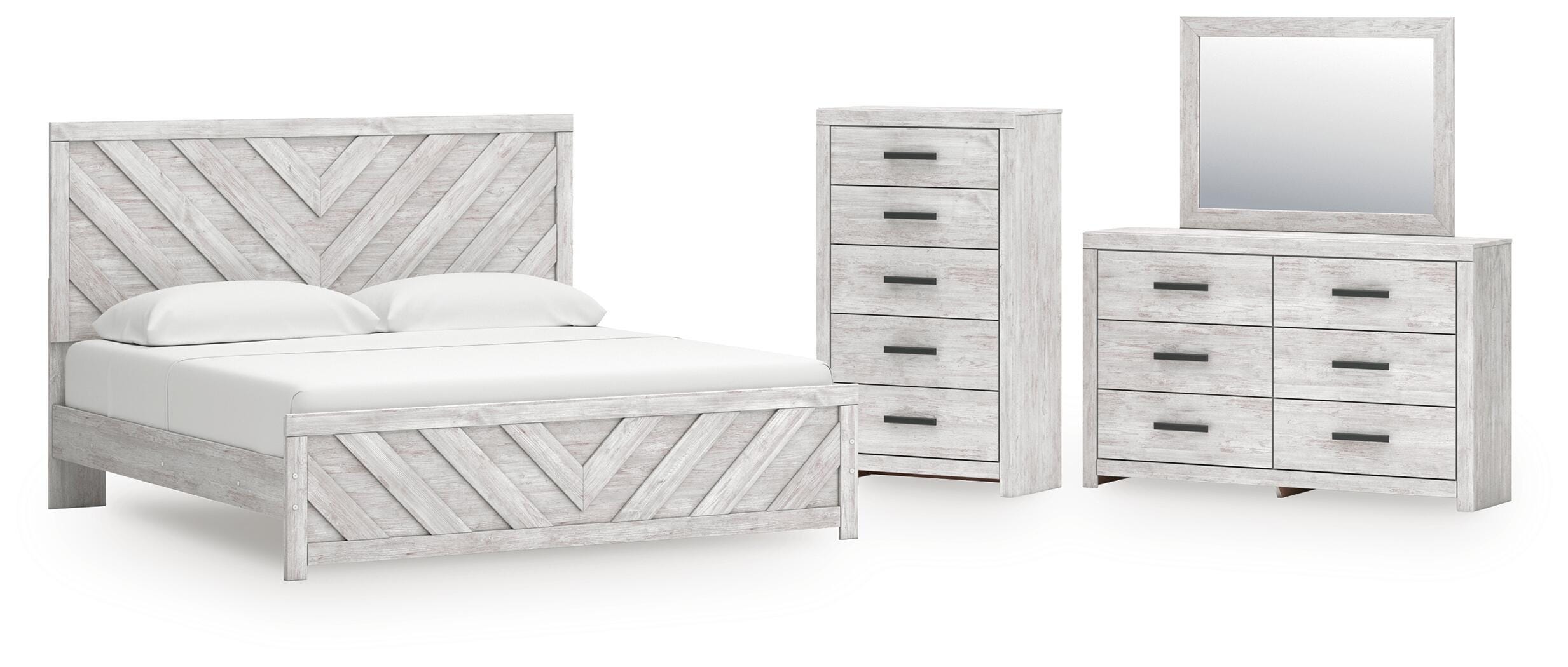 Diamond Furniture - Ashley Furniture - Cayboni King Panel Bed, Dresser, Mirror and Chest - King Panel Bed, Dresser, Mirror and Chest - B3788B18