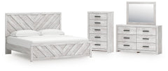 Diamond Furniture - Ashley Furniture - Cayboni King Panel Bed, Dresser, Mirror and Chest - King Panel Bed, Dresser, Mirror and Chest - B3788B18