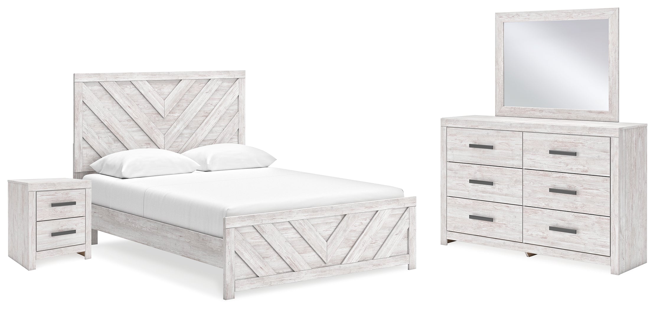 Diamond Furniture - Ashley Furniture - Cayboni Queen Panel Bed, Dresser, Mirror and Nightstand - Queen Panel Bed, Dresser, Mirror and Nightstand - B3788B8