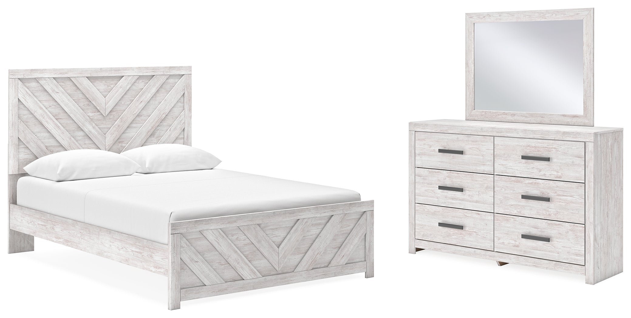 Diamond Furniture - Ashley Furniture - Cayboni Queen Panel Bed, Dresser and Mirror - Queen Panel Bed, Dresser and Mirror - B3788B5