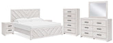 Diamond Furniture - Ashley Furniture - Cayboni King Panel Bed, Dresser, Mirror, Chest and 2 Nightstands - King Panel Bed, Dresser, Mirror, Chest and 2 Nightstands - B3788B12