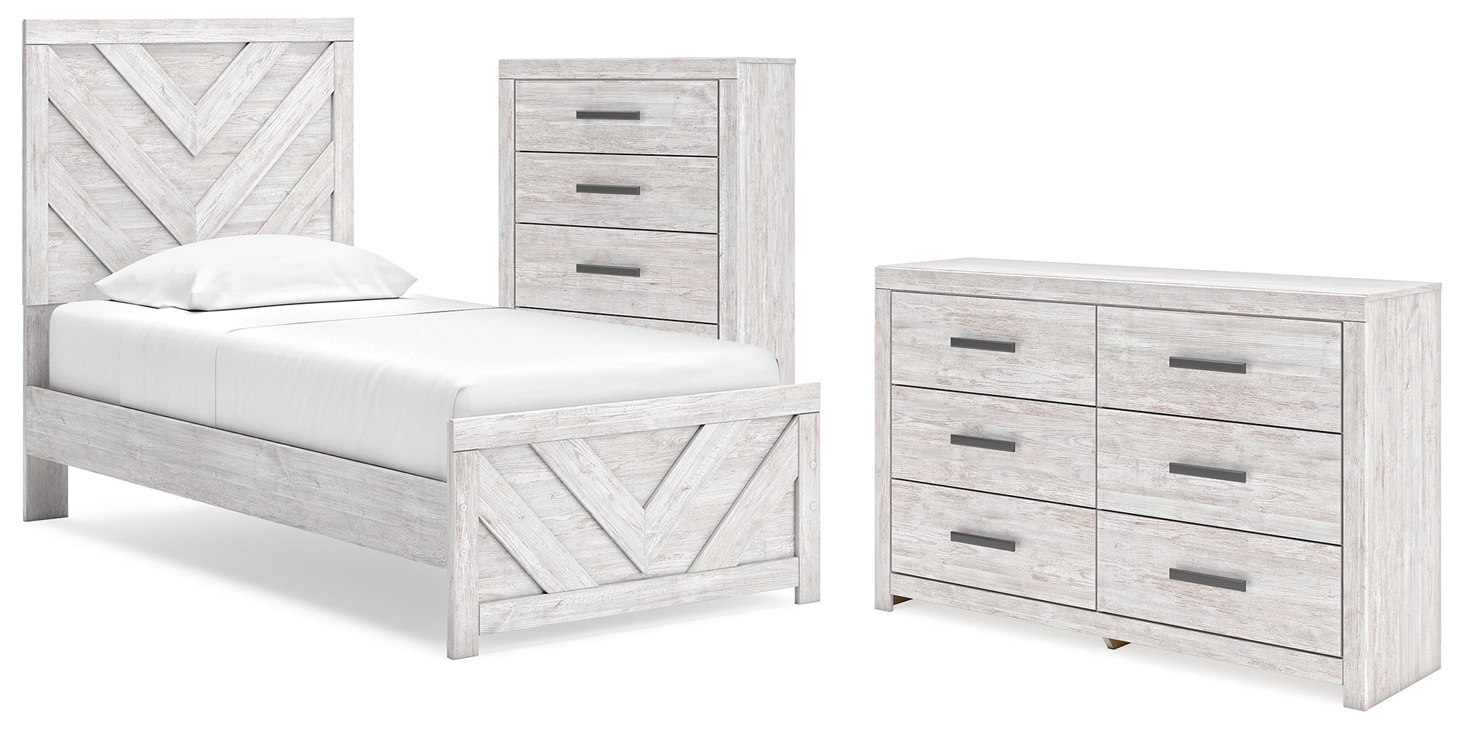 Diamond Furniture - Ashley Furniture - Cayboni Twin Panel Bed, Dresser and Chest - Twin Panel Bed, Dresser and Chest - B3788B11