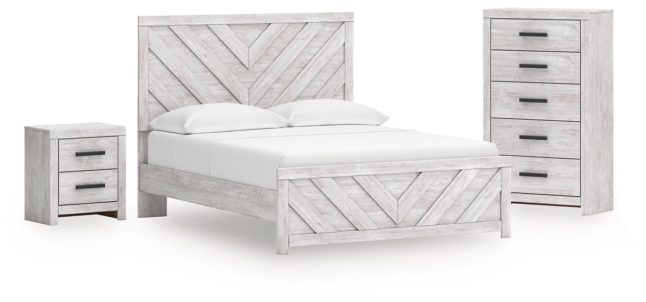 Diamond Furniture - Ashley Furniture - Cayboni Queen Panel Bed, Chest and Nightstand - Queen Panel Bed, Chest and Nightstand - B3788B20