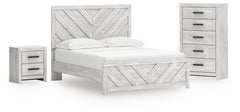 Cayboni Queen Panel Bed, Chest and Nightstand