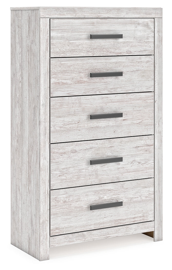 Diamond Furniture - Ashley Furniture - Cayboni Chest of Drawers - Five Drawer Chest / Whitewash - B3788-46