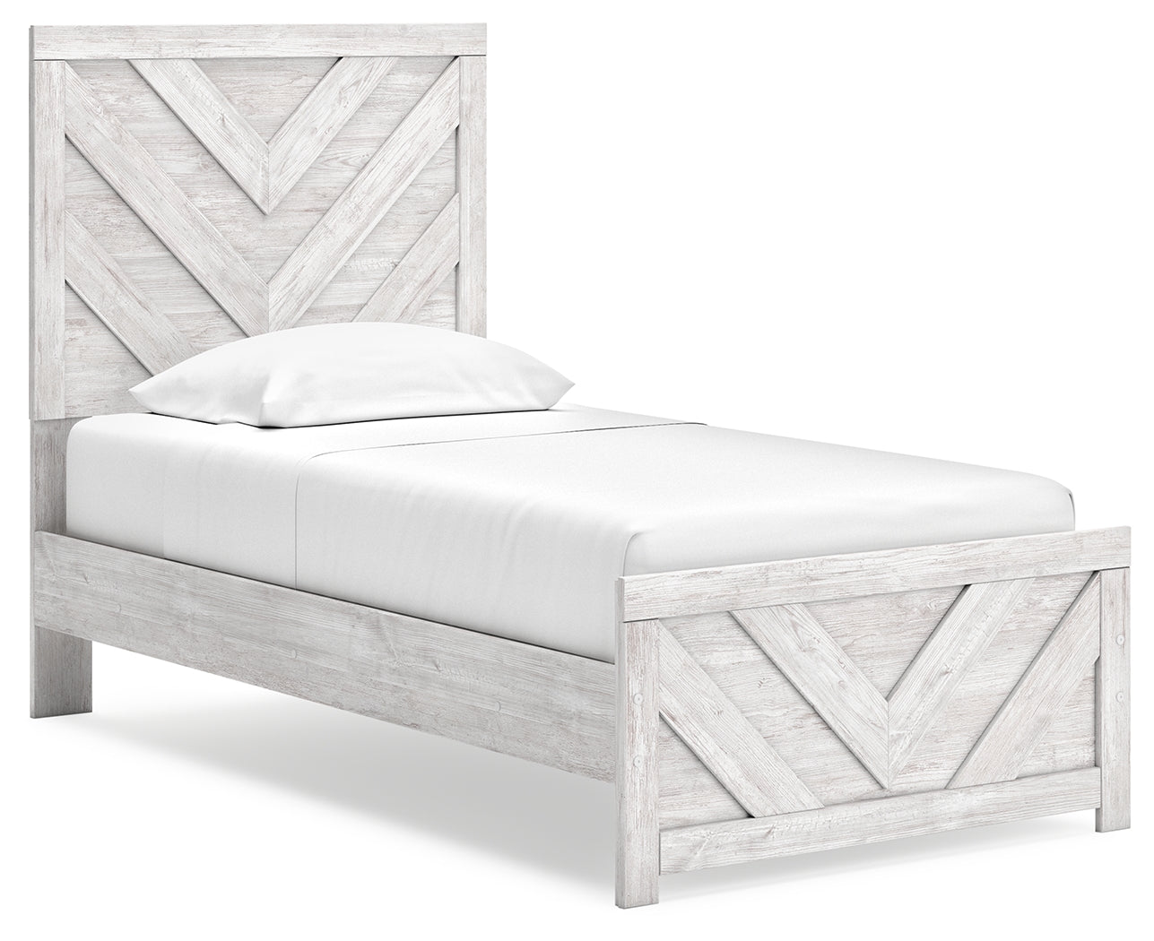 Diamond Furniture - Ashley Furniture - Cayboni Twin Panel Bed - Twin Panel Bed / Whitewash - B3788B6