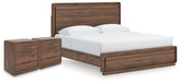 Diamond Furniture - Ashley Furniture - Fortlorn King Panel Bed and 2 Nightstands - King Panel Bed and 2 Nightstands - PCB386B9