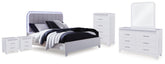 Diamond Furniture - Ashley Furniture - Jarlee Queen Upholstered Panel Bed, Dresser, Mirror, Chest and 2 Nightstands - Queen Upholstered Panel Bed, Dresser, Mirror, Chest and 2 Nightstands - PCB392B8