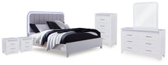 Diamond Furniture - Ashley Furniture - Jarlee Queen Upholstered Panel Bed, Dresser, Mirror, Chest and 2 Nightstands - Queen Upholstered Panel Bed, Dresser, Mirror, Chest and 2 Nightstands - PCB392B8
