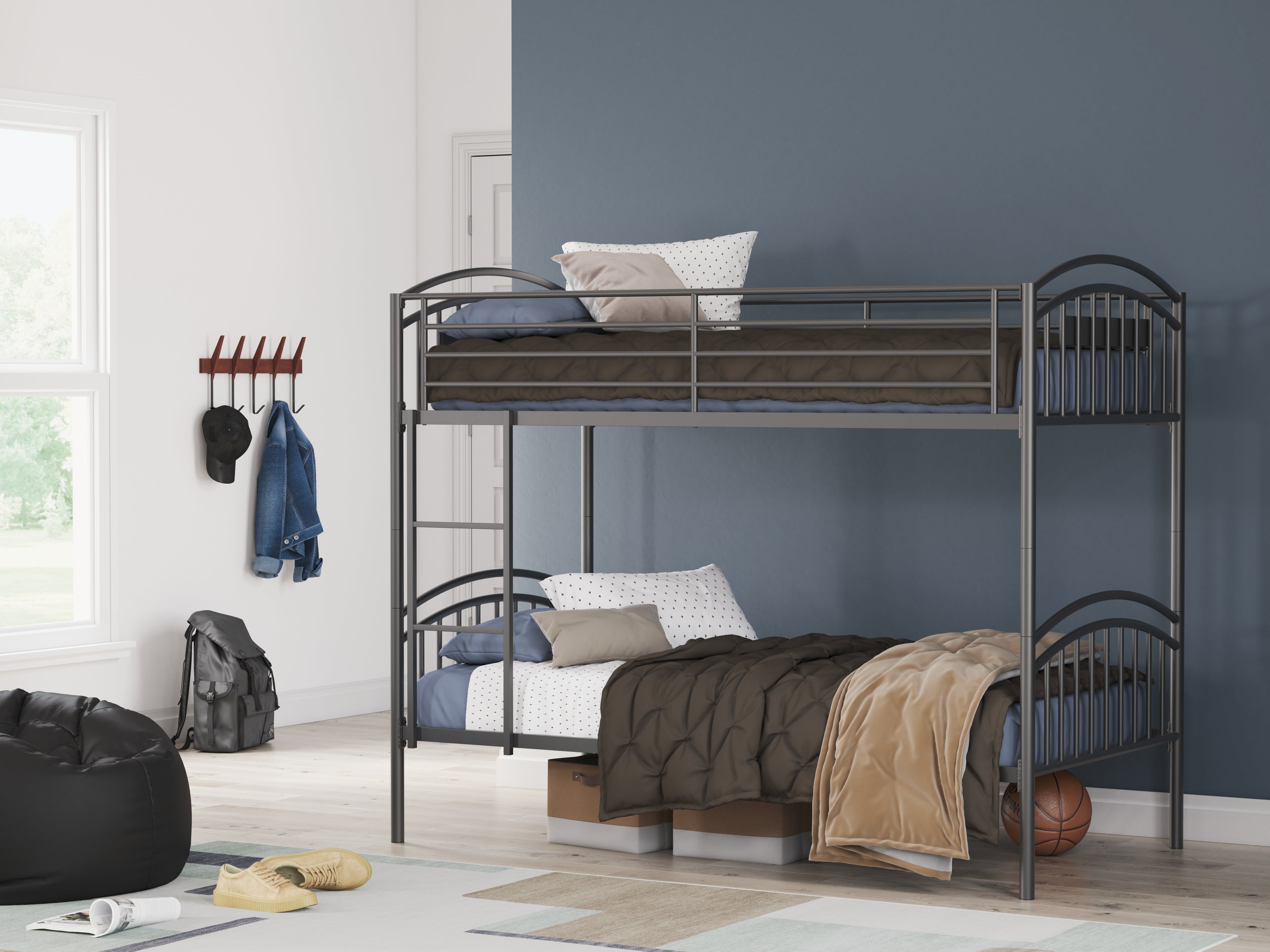 Diamond Furniture - Ashley Furniture - Lanceburg Twin over Twin Bunk Bed and 2 Mattresses - Twin over Twin Bunk Bed and 2 Mattresses - PCB400B1