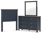 Diamond Furniture - Ashley Furniture - Landocken Twin Panel Headboard, Dresser and Mirror - Twin Panel Headboard, Dresser and Mirror - B414B13