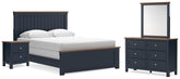 Diamond Furniture - Ashley Furniture - Landocken Queen Panel Bed, Dresser, Mirror and Nightstand - Queen Panel Bed, Dresser, Mirror and Nightstand - B414B18