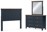 Diamond Furniture - Ashley Furniture - Landocken Full Panel Headboard, Dresser and Mirror - Full Panel Headboard, Dresser and Mirror - B414B14