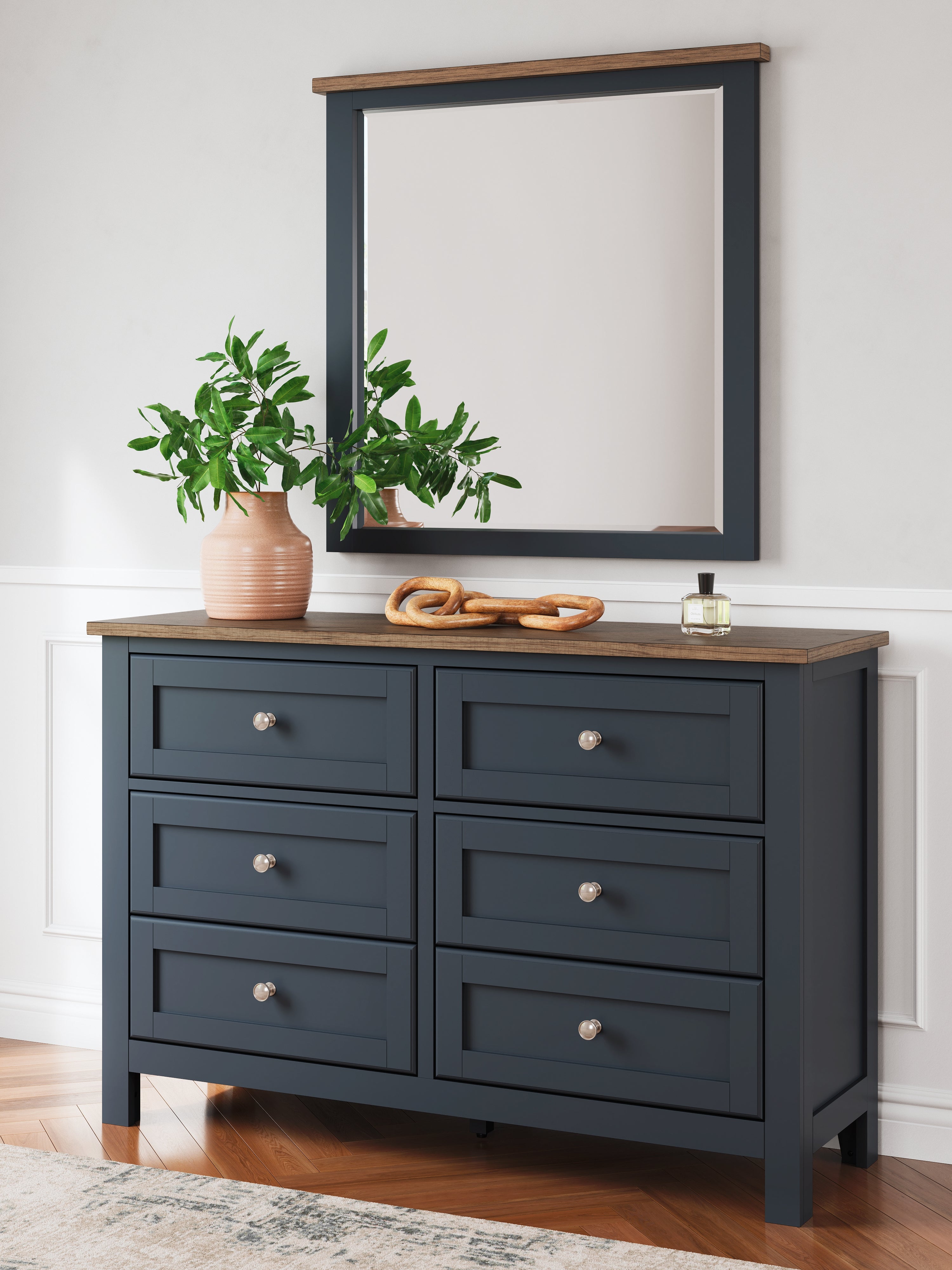 Diamond Furniture - Ashley Furniture - Landocken Dresser and Mirror - Dresser and Mirror - B414B1
