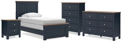 Diamond Furniture - Ashley Furniture - Landocken Twin Panel Bed, Dresser, Chest and Nightstand - Twin Panel Bed, Dresser, Chest and Nightstand - B414B20