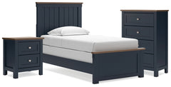 Diamond Furniture - Ashley Furniture - Landocken Twin Panel Bed, Chest and Nightstand - Twin Panel Bed, Chest and Nightstand - B414B19