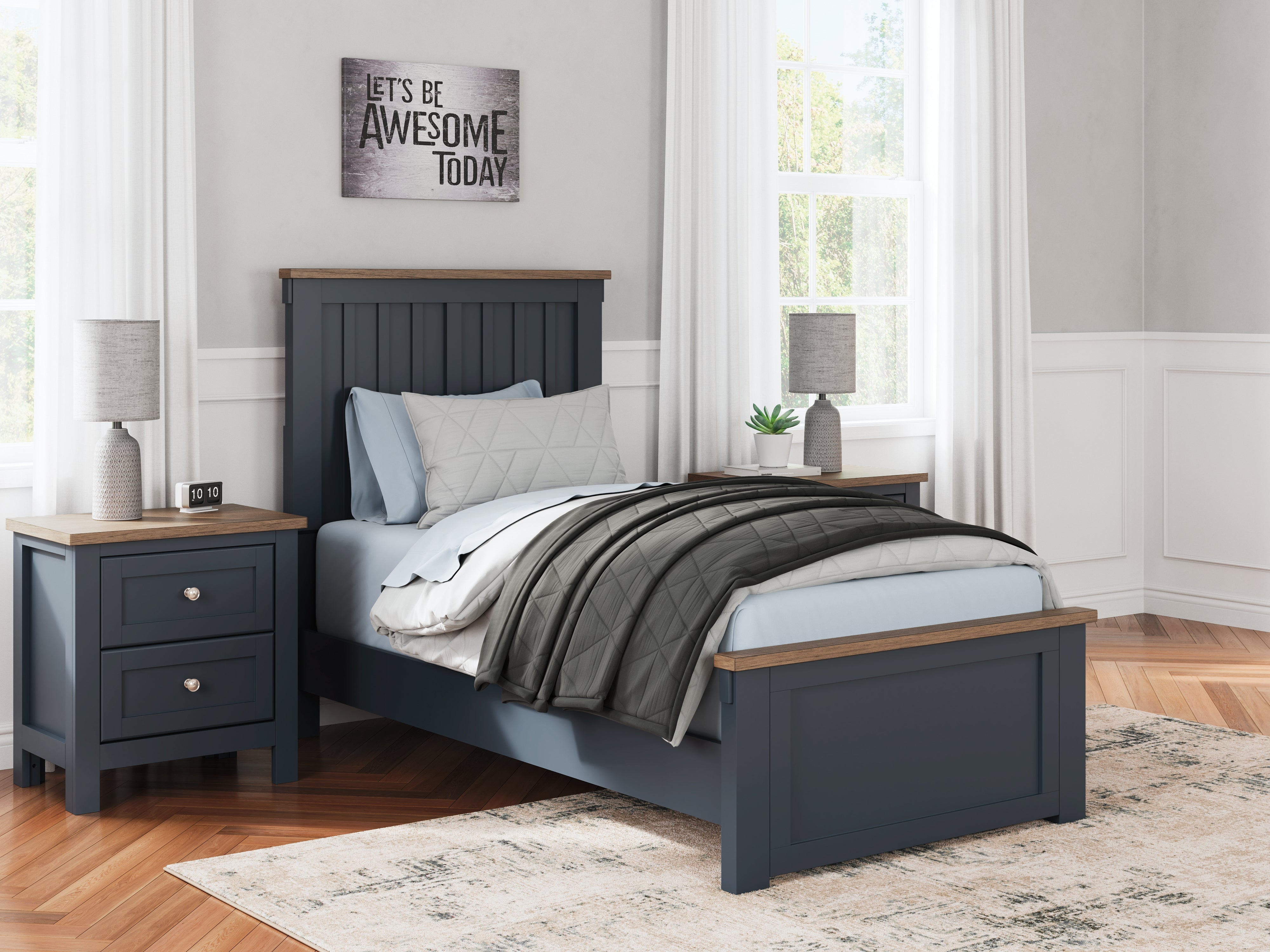 Diamond Furniture - Ashley Furniture - Landocken Twin Panel Bed - Twin Panel Bed - B414B2