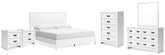 Diamond Furniture - Ashley Furniture - Binterglen King Panel Bed, Dresser, Chest and 2 Nightstands - King Panel Bed, Dresser, Chest and 2 Nightstands - B427B21