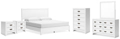 Diamond Furniture - Ashley Furniture - Binterglen King Panel Bed, Dresser, Chest and 2 Nightstands - King Panel Bed, Dresser, Chest and 2 Nightstands - B427B21