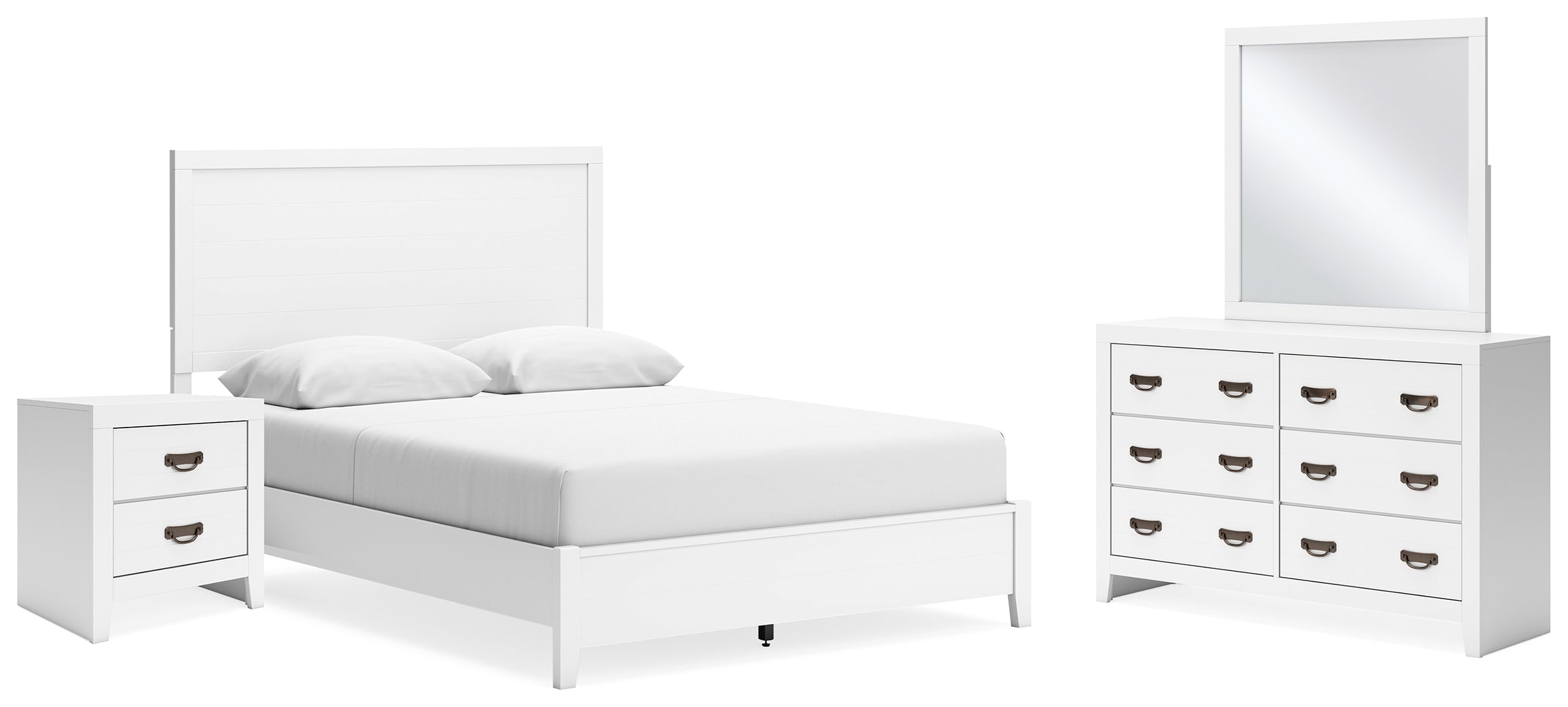 Diamond Furniture - Ashley Furniture - Binterglen Queen Panel Bed, Dresser, Mirror and Nightstand - Queen Panel Bed, Dresser, Mirror and Nightstand - B427B14