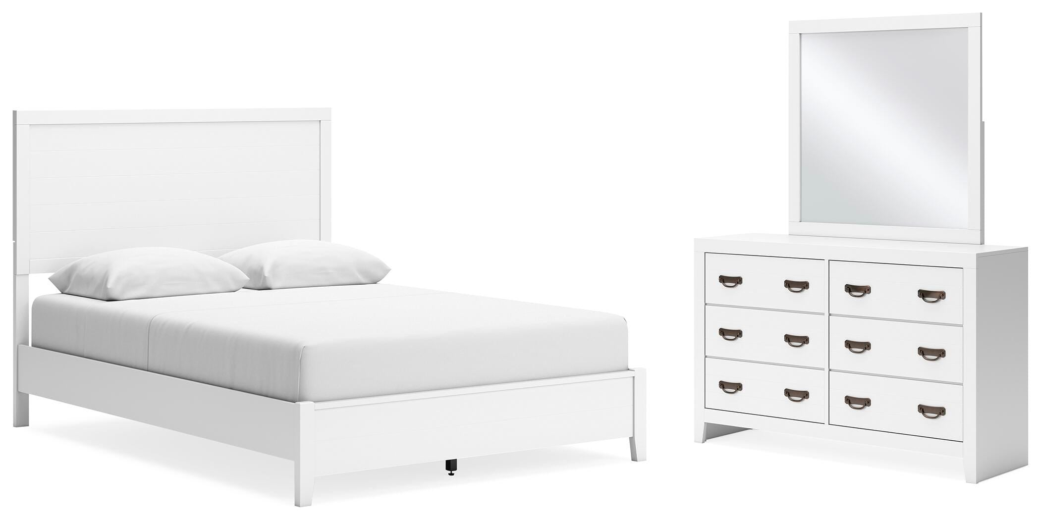 Diamond Furniture - Ashley Furniture - Binterglen Queen Panel Bed, Dresser and Mirror - Queen Panel Bed, Dresser and Mirror - B427B7