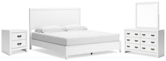 Diamond Furniture - Ashley Furniture - Binterglen King Panel Bed, Dresser, Mirror and Nightstand - King Panel Bed, Dresser, Mirror and Nightstand - B427B16
