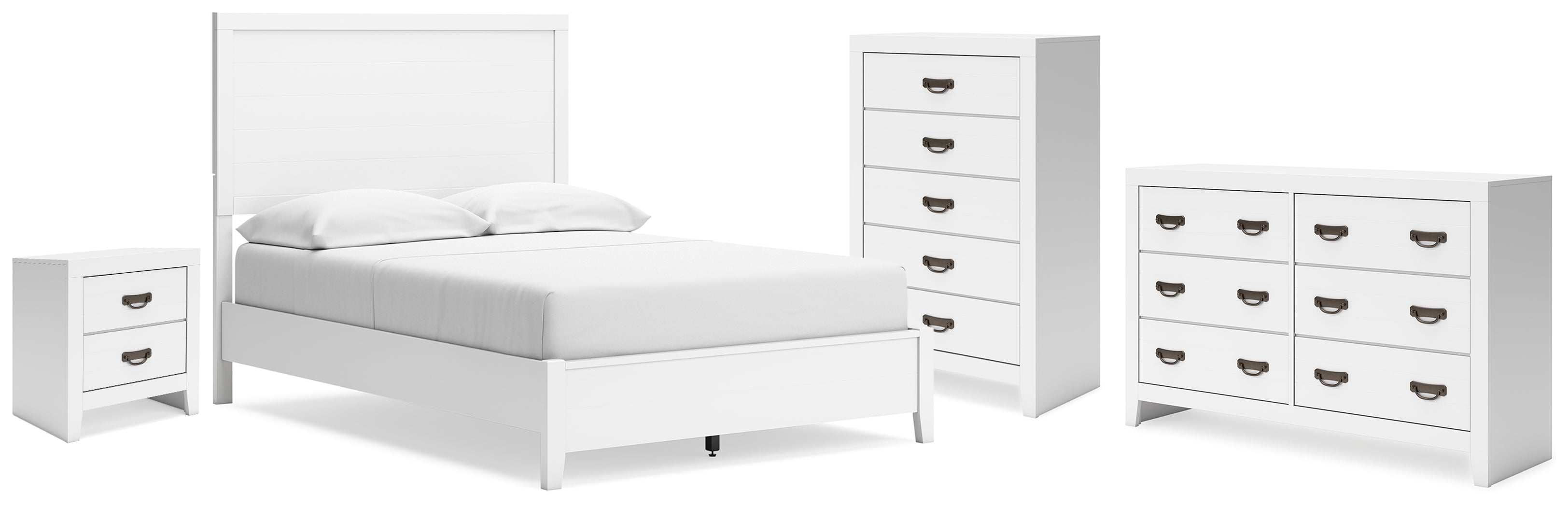 Diamond Furniture - Ashley Furniture - Binterglen Full Panel Bed, Dresser, Chest and Nightstand - Full Panel Bed, Dresser, Chest and Nightstand - B427B17