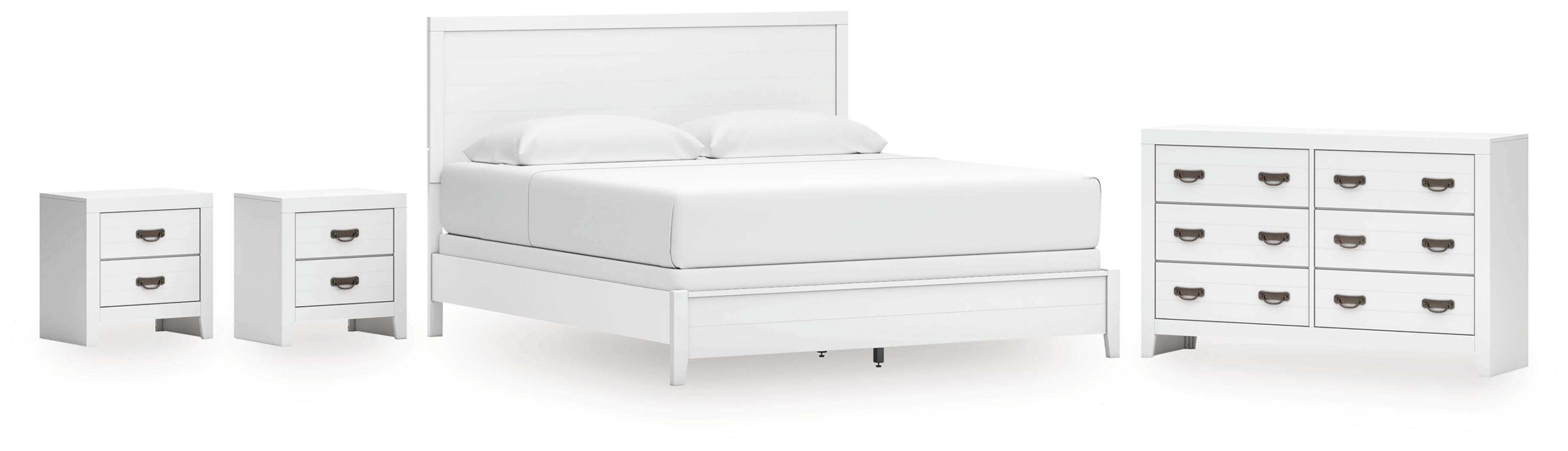 Diamond Furniture - Ashley Furniture - Binterglen King Panel Bed, Dresser and 2 Nightstands - King Panel Bed, Dresser and 2 Nightstands - B427B20