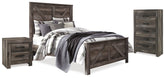 Diamond Furniture - Ashley Furniture - Wynnlow Queen Crossbuck Panel Bed, Chest and Nightstand - Queen Crossbuck Panel Bed, Chest and Nightstand - B440B28