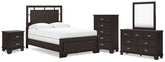 Diamond Furniture - Ashley Furniture - Covetown Full Panel Bed, Dresser, Mirror, Chest and Nightstand - Full Panel Bed, Dresser, Mirror, Chest and Nightstand - B441B13