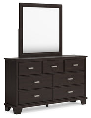 Covetown King Panel Bed, Dresser and Mirror