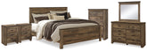 Diamond Furniture - Ashley Furniture - Trinell King Panel Bed. Dresser, Mirror, Chest and 2 Nightstands - King Panel Bed. Dresser, Mirror, Chest and 2 Nightstands - B446B97