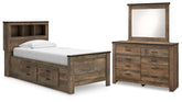 Diamond Furniture - Ashley Furniture - Trinell Twin Bookcase Storage Bed, Dresser and Mirror - Twin Bookcase Storage Bed, Dresser and Mirror - B446B86